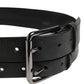 Dolce & Gabbana Black Double Strap Leather Silver Buckle Belt