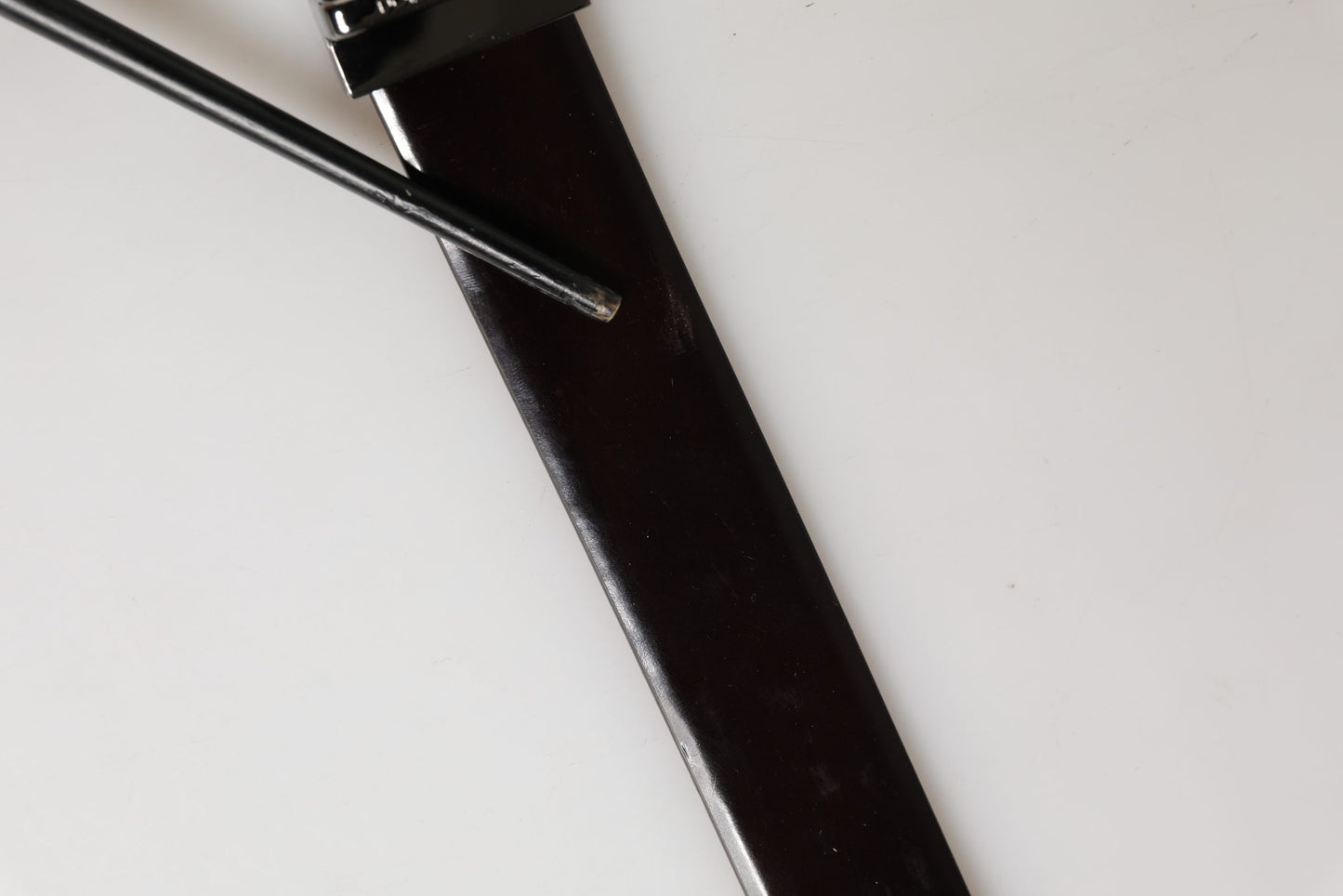 Dolce & Gabbana Black Double Strap Leather Silver Buckle Belt