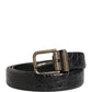 Dolce & Gabbana Men Black Exotic Leather Metal Buckle Belt