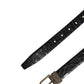 Dolce & Gabbana Men Black Exotic Leather Metal Buckle Belt