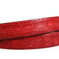 Dolce & Gabbana Men Red Exotic Leather Metal Buckle Belt