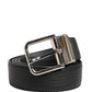 Dolce & Gabbana Men Black Classic Leather Metal Buckle Belt