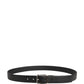 Dolce & Gabbana Men Black Classic Leather Metal Buckle Belt
