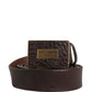 Dolce & Gabbana Men Brown Calf Leather Logo Metal Buckle Belt