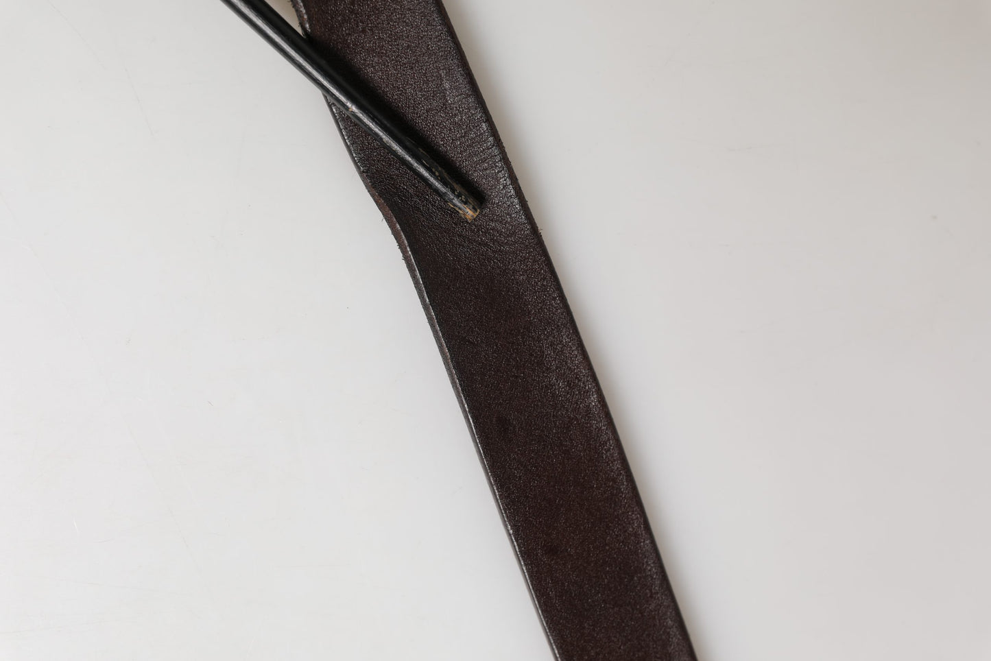 Dolce & Gabbana Men Brown Calf Leather Logo Metal Buckle Belt