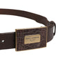 Dolce & Gabbana Men Brown Calf Leather Logo Metal Buckle Belt
