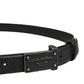 Dolce & Gabbana Men Black Calf Leather Logo Metal Buckle Belt