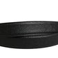 Dolce & Gabbana Men Black Calf Leather Logo Metal Buckle Belt