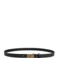 Dolce & Gabbana Men Black Calf Leather Logo Metal Buckle Belt