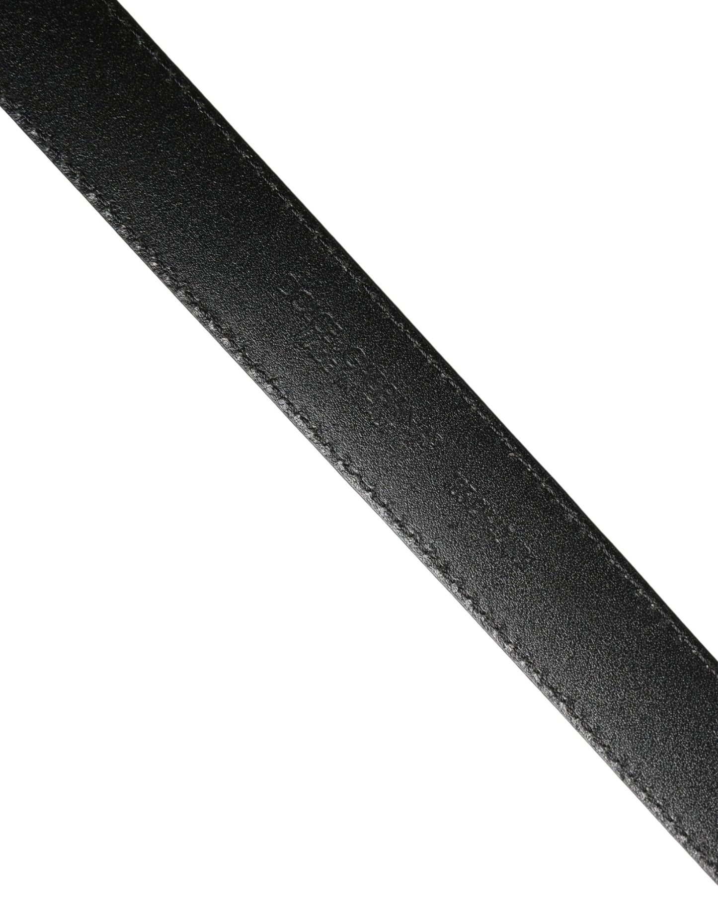 Dolce & Gabbana Men Black Calf Leather Logo Metal Buckle Belt