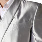 Dolce & Gabbana Silver SICILIA Silk Double Breasted Blazer