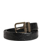 Dolce & Gabbana Men Black Exotic Leather Metal Buckle Belt