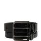 Dolce & Gabbana Men Black Exotic Leather Double Strap Belt