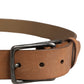 Dolce & Gabbana Men Brown Leather Classic Metal Buckle Belt