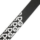 Dolce & Gabbana White Black Logo Leather Metal Buckle Belt