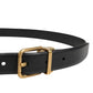 Dolce & Gabbana Men Black Classic Leather Metal Buckle Belt