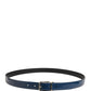 Dolce & Gabbana Men Blue Classic Leather Metal Buckle Belt
