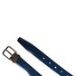 Dolce & Gabbana Men Blue Classic Leather Metal Buckle Belt