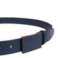 Dolce & Gabbana Blue Calf Leather Logo Metal Buckle Belt