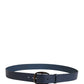 Dolce & Gabbana Men Blue Classic Leather Metal Buckle Belt