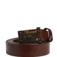 Dolce & Gabbana Men Brown Classic Leather Logo Buckle Belt