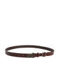 Dolce & Gabbana Men Brown Classic Leather Logo Buckle Belt