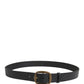 Dolce & Gabbana Men Black Classic Leather Metal Buckle Belt