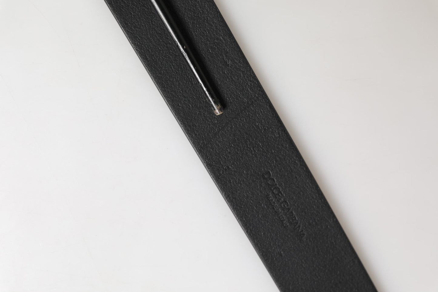 Dolce & Gabbana Men Black Classic Leather Metal Buckle Belt