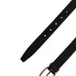 Dolce & Gabbana Men Black Viscose Silver Metal Buckle Belt