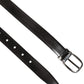 Dolce & Gabbana Men Black Leather Classic Metal Buckle Belt