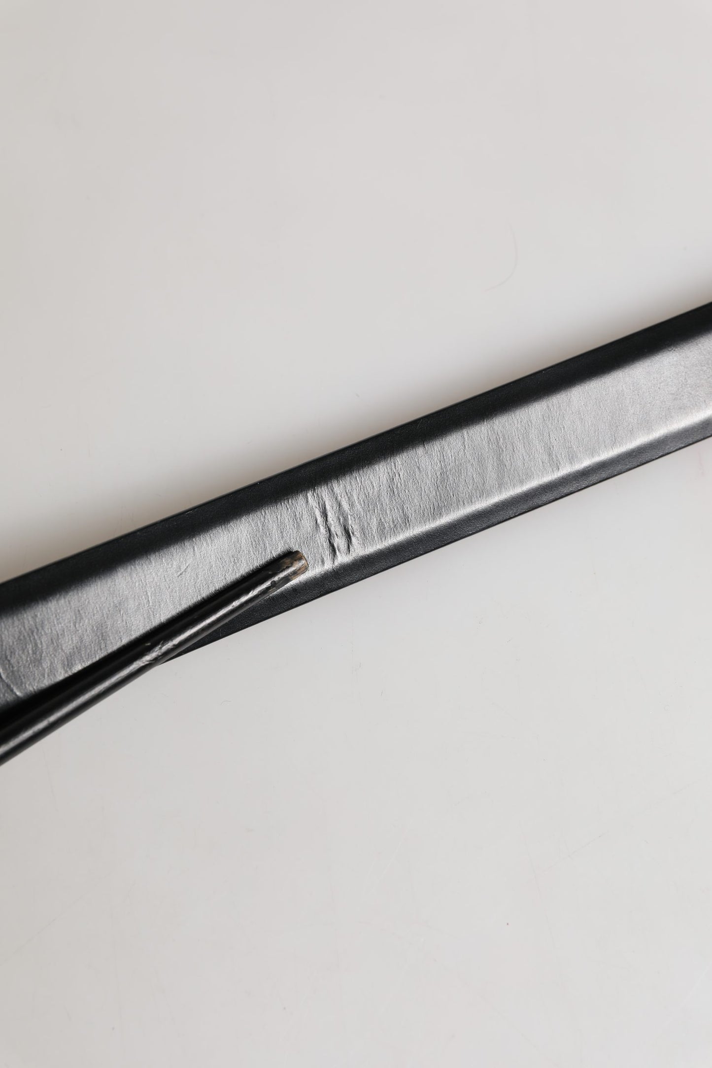 Dolce & Gabbana Men Black Leather Classic Metal Buckle Belt