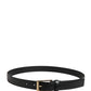 Dolce & Gabbana Men Black Classic Leather Metal Buckle Belt