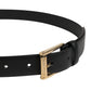 Dolce & Gabbana Men Black Classic Leather Metal Buckle Belt