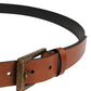 Dolce & Gabbana Men Brown Leather Classic Metal Buckle Belt