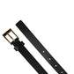 Dolce & Gabbana Men Black Leather Classic Metal Buckle Belt