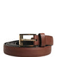 Dolce & Gabbana Men Brown Leather Classic Metal Buckle Belt