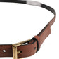 Dolce & Gabbana Men Brown Leather Classic Metal Buckle Belt
