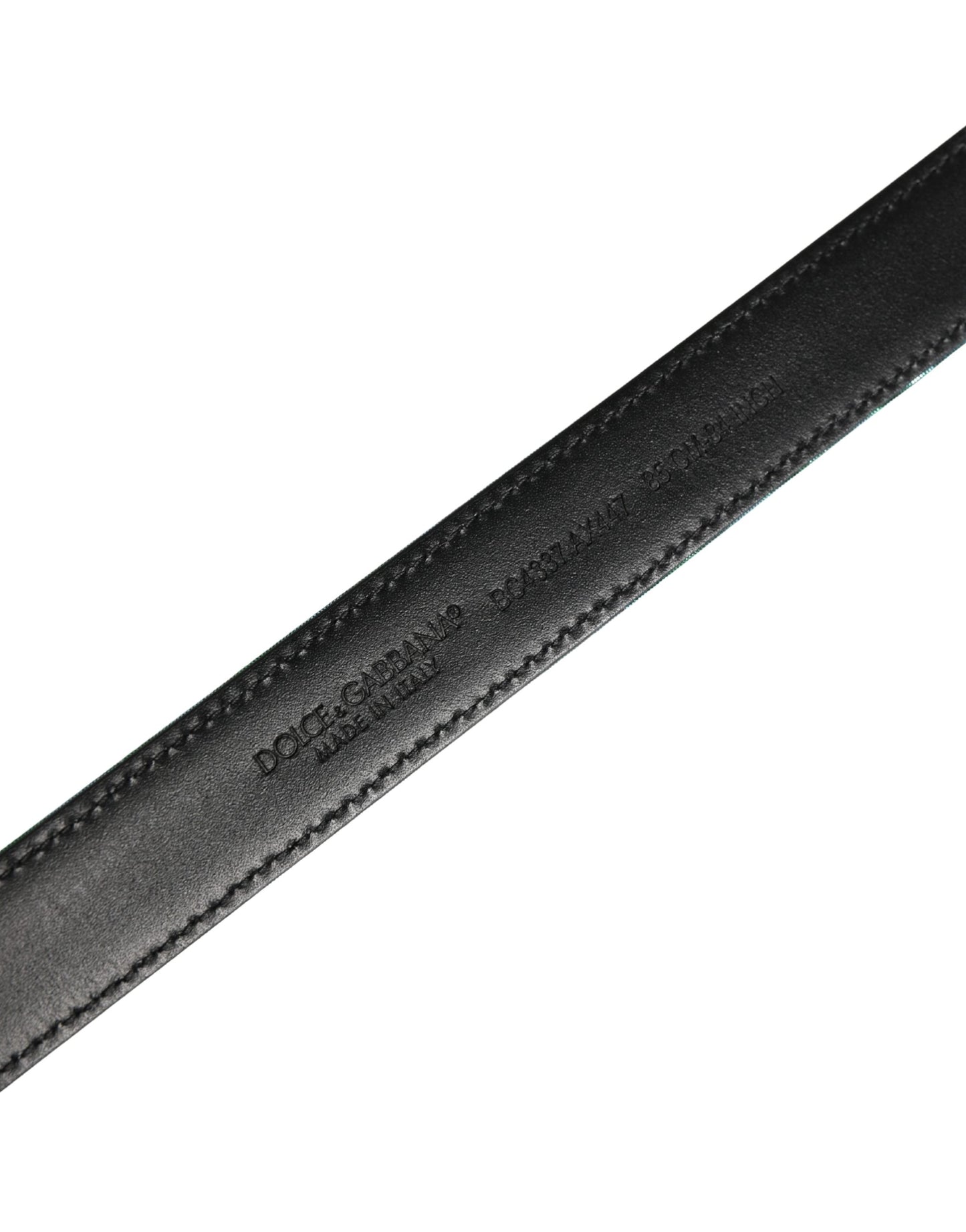 Dolce & Gabbana Men Green Lurex Polyester Metal Buckle Belt