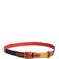 Dolce & Gabbana Multicolor Floral Jacquard Metal Buckle Belt