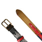 Dolce & Gabbana Multicolor Floral Jacquard Metal Buckle Belt