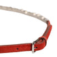 Dolce & Gabbana Red Velvet Crystals Chain Embellished Belt