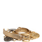 Dolce & Gabbana Gold Brass Chain Coin Embellished Metal Buckle Belt