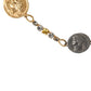 Dolce & Gabbana Gold Brass Chain Coin Embellished Metal Buckle Belt