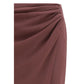 The Andamane Brown Silk Midi Skirt