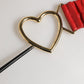 Dolce & Gabbana Red Leather Gold Heart Metal Buckle Belt