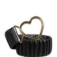 Dolce & Gabbana Black Leather Gold Heart Metal Buckle Belt