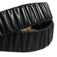Dolce & Gabbana Black Leather Gold Heart Metal Buckle Belt