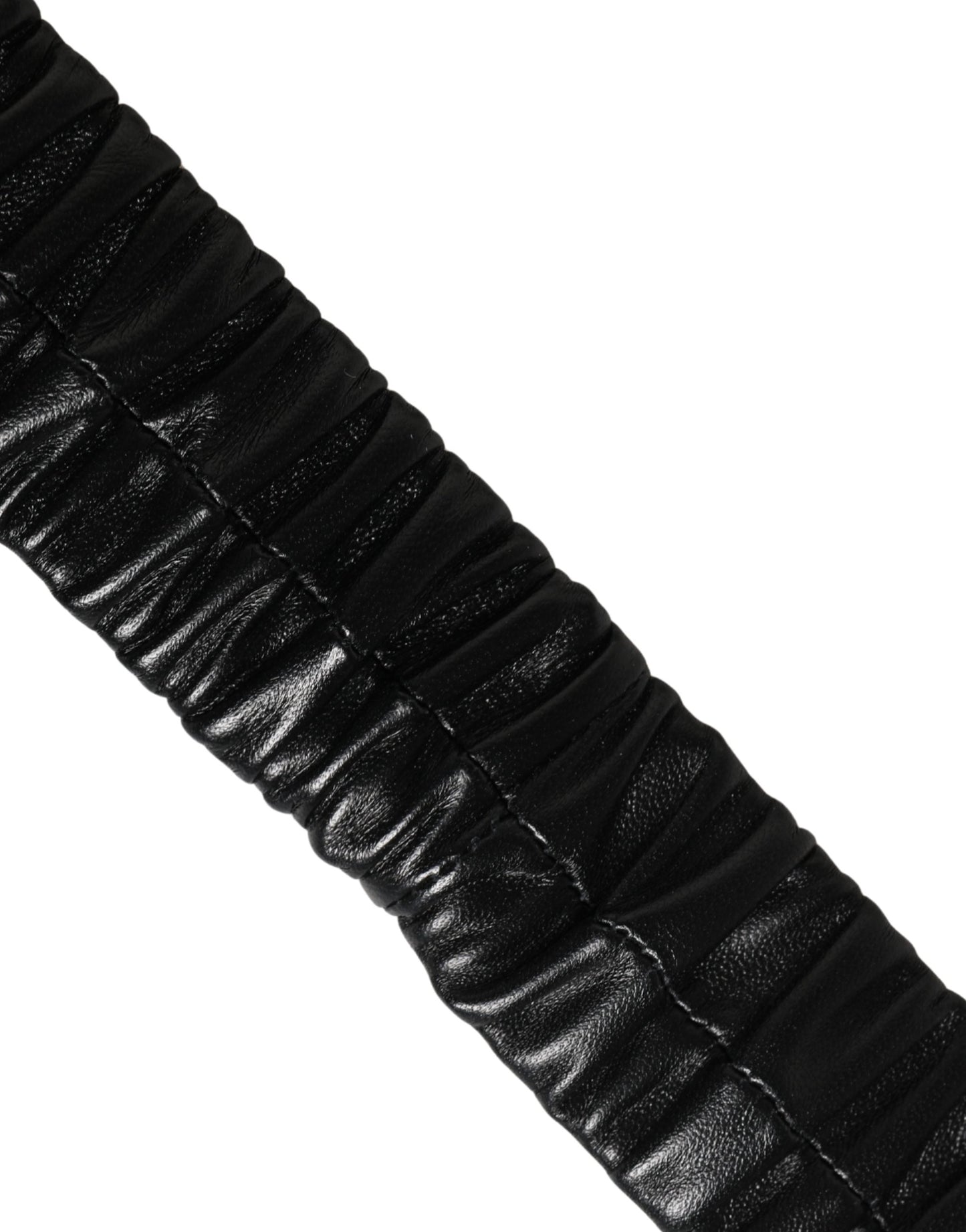 Dolce & Gabbana Black Leather Gold Heart Metal Buckle Belt