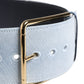Dolce & Gabbana Blue Two Tone Denim Gold Metal Buckle Belt