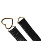 Dolce & Gabbana Black Leather Gold Heart Metal Buckle Belt